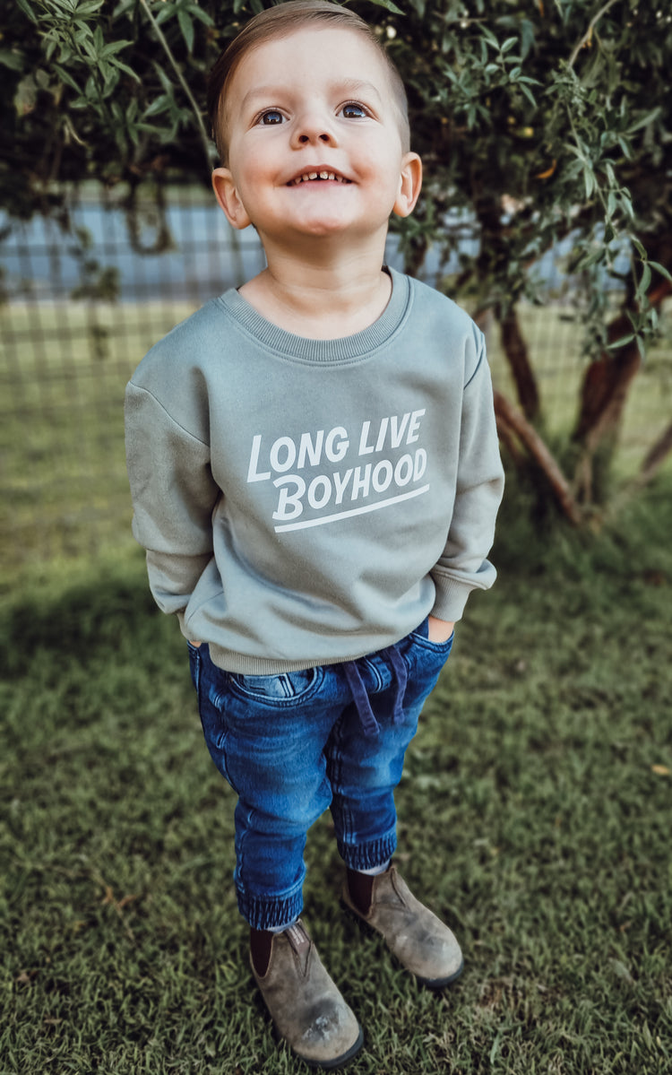 Long Live Boyhood Sage Sweater