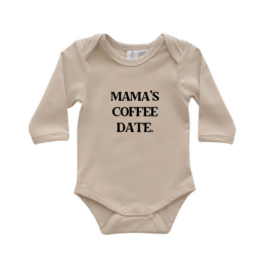 Mama’s Coffee Date Babysuit- Sand or Blush