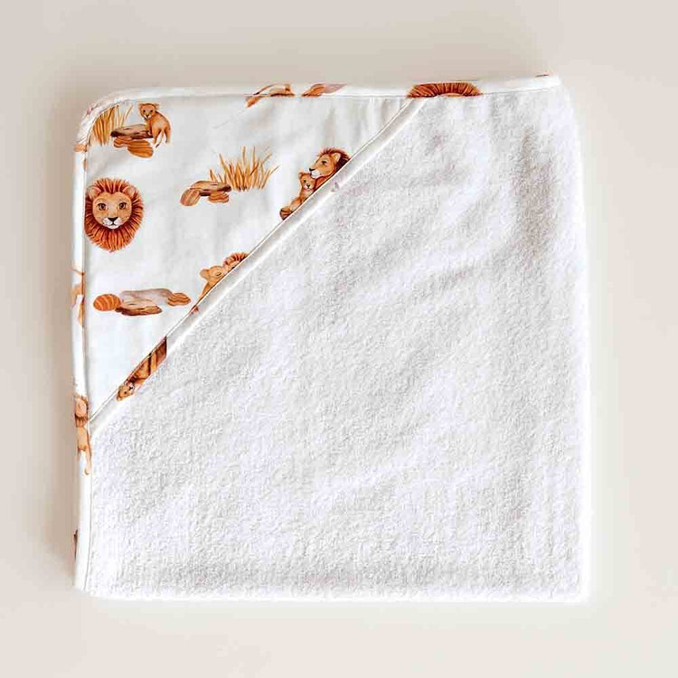Lion Organic Baby Hooded Towel